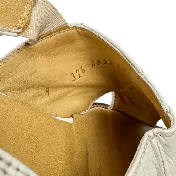 Studio Belvedere‎ White Eel Leather Slingback Sandals 9 Western Hand Made Unique - Picture 9 of 15